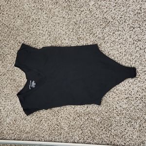 Black v neck bodysuit